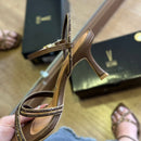 Sandália Vizzano Salto Fino Tiras Brilhosas 6536.105