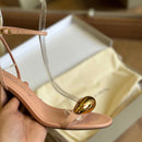 Sandália Arezzo Couro Salto Bloco Metal Silvia Braz A124630030