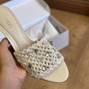 Sandália Mule Arezzo Salto Kitten Bordado Floral  A132170010