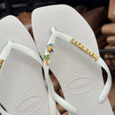 Havaianas Slim Square + Placa Logo + Pin Tucano e Coqueiro