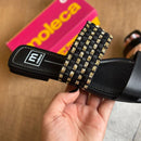 Sandália Rasteira Moleca Brilho Dourado 5462.146