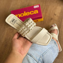 Sandália Rasteira Moleca Brilho Dourado 5462.146