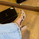 Sandália Vizzano Salto Bloco Detalhes Pedrarias 6551.106