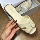 Rasteira Arezzo Couro Bico Quadrado Tiras A131570001