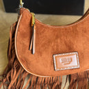 Bolsa Santa Lolla Hobo Camurça Franjas Alça de Ombro 0470.56F0.038E