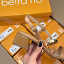 Sandália Beira Rio Salto Bloco Tiras com Detalhe Dourado 8423.236